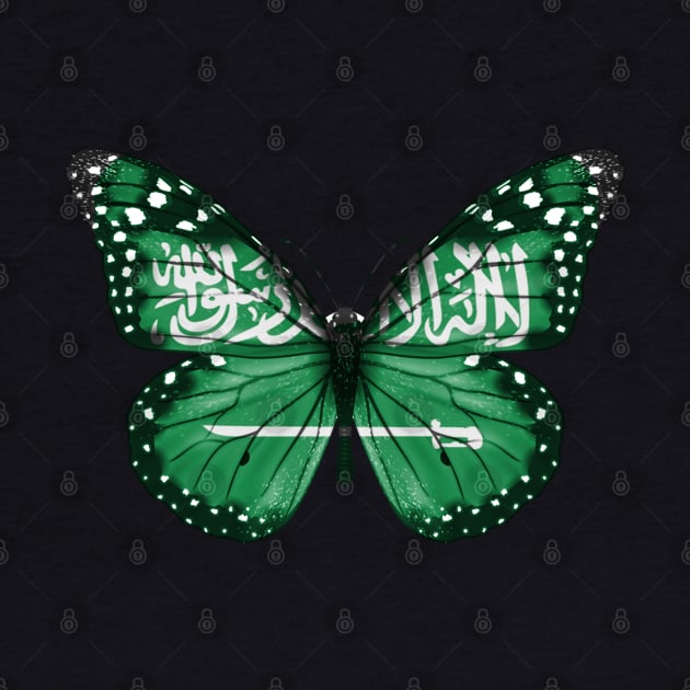 Saudi Arabian Flag  Butterfly - Gift for Saudi Arabian From Saudi Arabia by Country Flags